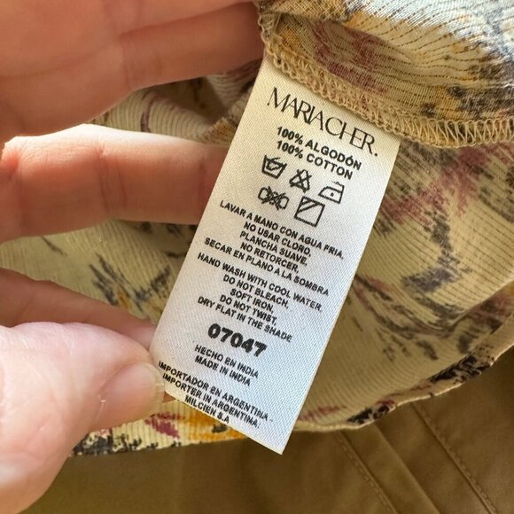 MariaCher Mixed Print Metallic Thread Blouse in White Gardenia Size XS - Picture 6 of 8